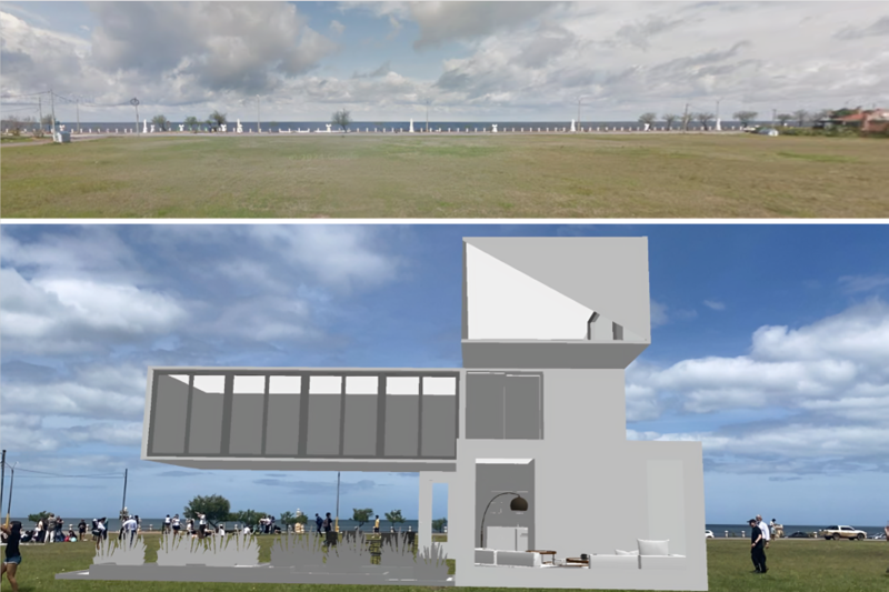 Presentación de diseño arquitectónico realizado con IA, RA y RV en Facultad de Arquitectura.
