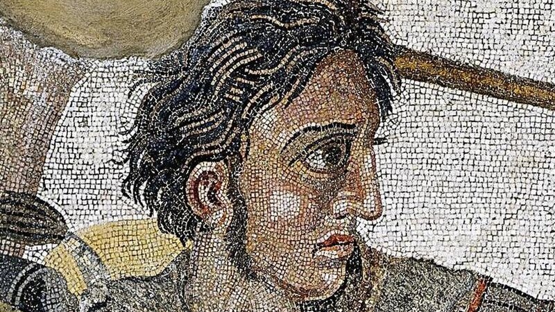 *Detalle de mosaico de Alejandro Magno en la Casa del Fauno, Pompeya*