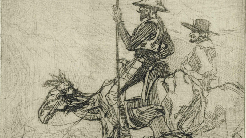 *Dibujo de Don Quijote de la Mancha, por Edward Hopper, fechado entre 1915 y 1918*
