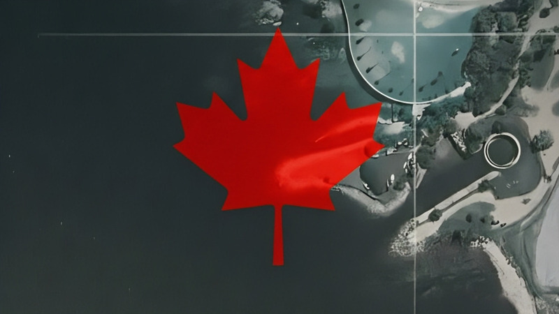 Afiche del ejercicio Re-imaging Plaza Canadá: colaboración interuniversitaria en el MNAV, con la Embajada de Canadá