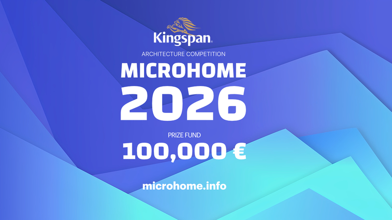 Banner del concurso internacional de arquitectura de Buildner: Microhome 2026.