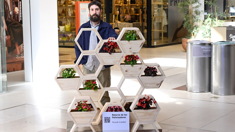 Retorno de los polinizadores, de Facundo Irrazábal, segundo lugar del concurso de paisajismo Mini Patio en el Shopping.